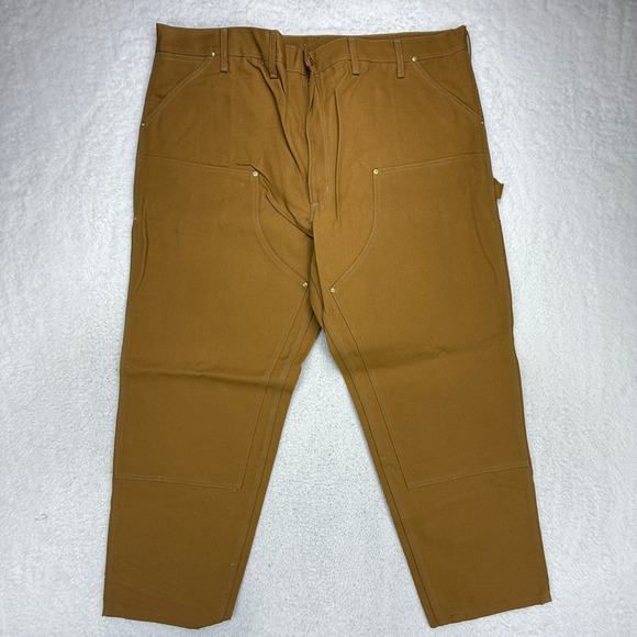 Carhartt 62W Double Front Work Dungaree Brown Duck Pants 48x32 USA NWT NOS - Picture 4 of 6